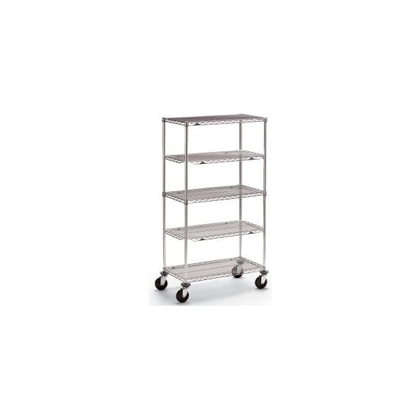 Metro qwikSLOT Wire Shelf Truck w/3 Shelves, 800 lb. Capacity, 36"L x 18"W x 68"H 4728400 - main